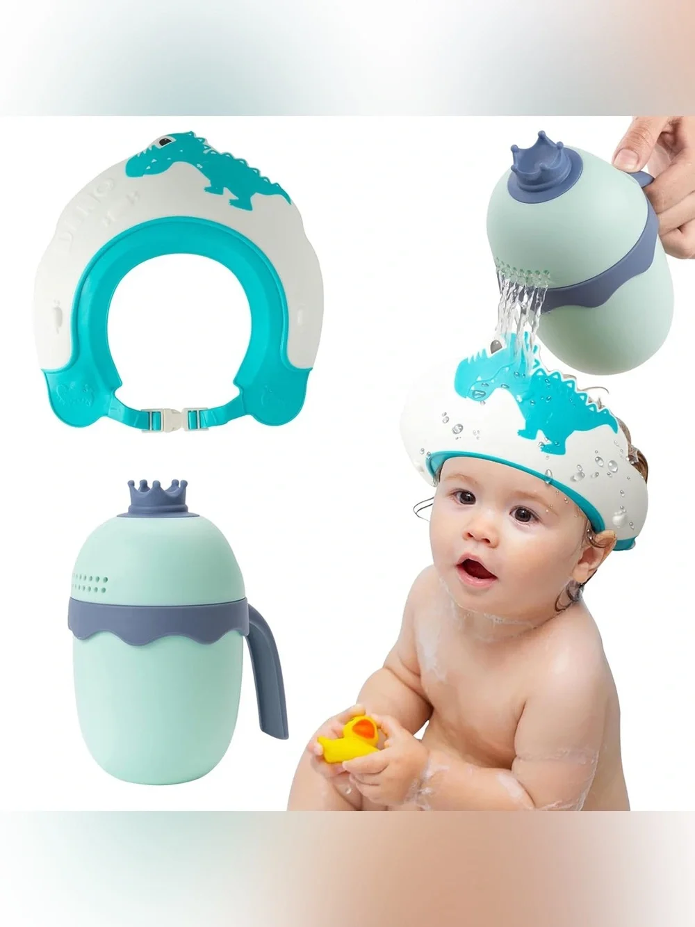 Baby Shower Cap for Kids with Bath Rinse Cup NWOT